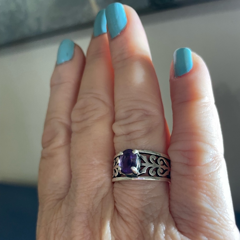James Avery Adoree Amethyst 925 Sterling Silver Ring Sz 8.5 - RETIRED - Picture 2 of 6